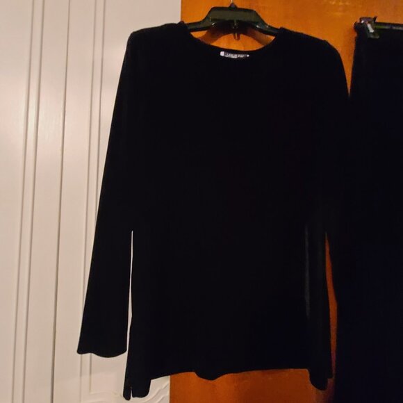 Vintage Leslie Fay Black Velvet Pant Suit Size Small - Picture 5 of 7